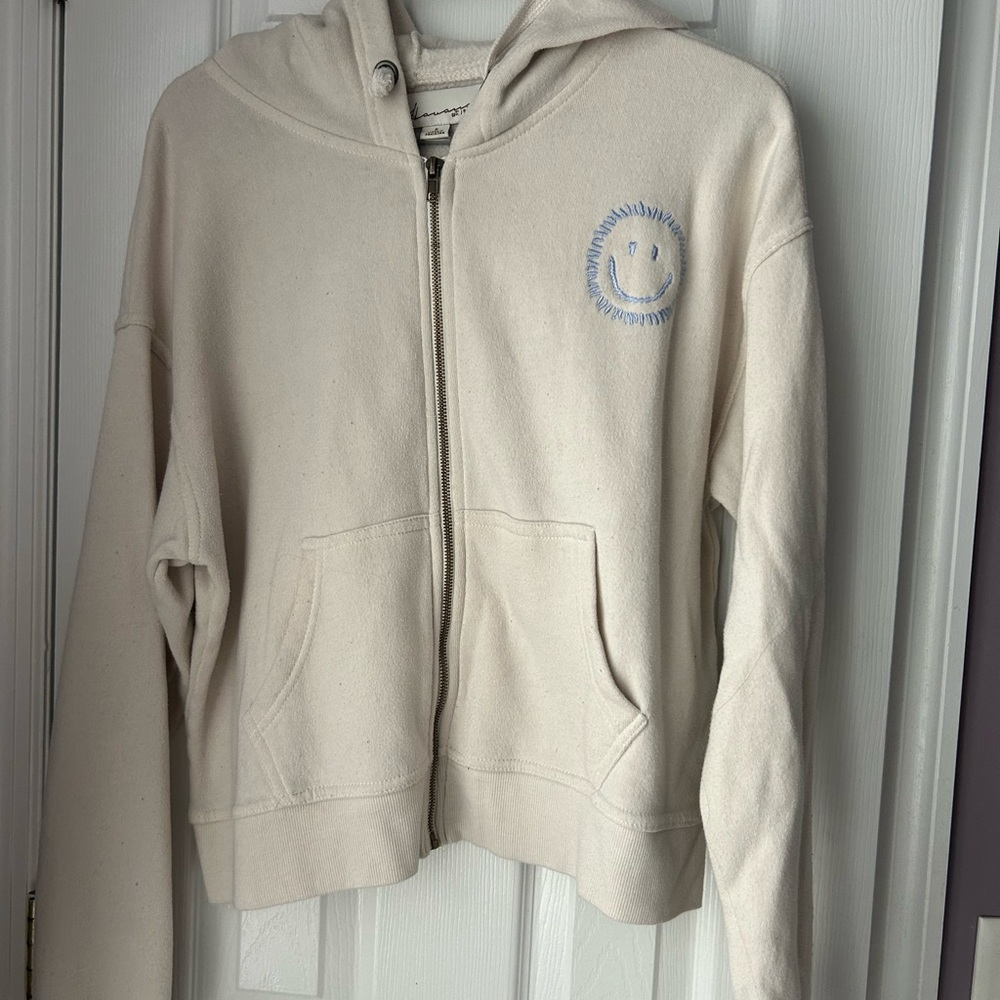 cream patch zip up